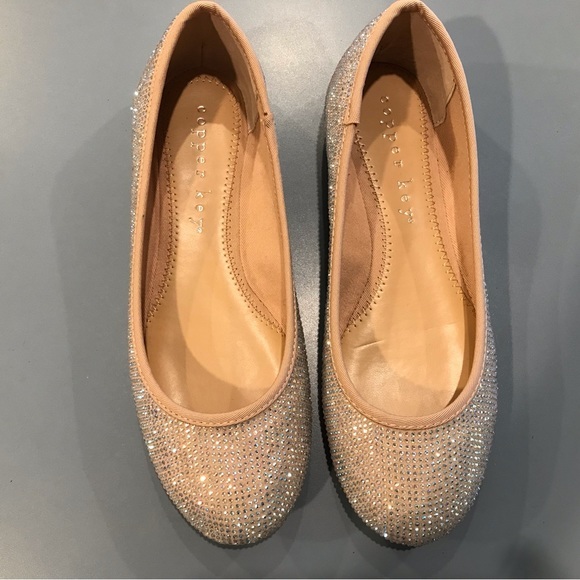 Shoes - Copper Key shine bright rhinestone flats size 7 1/2